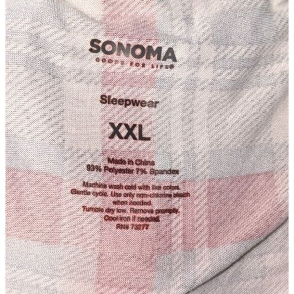 Sonoma PJ Pants XXL Men's Gray Red Plaid Seriously Soft Pajama Drawstring Pocket - Picture 6 of 6